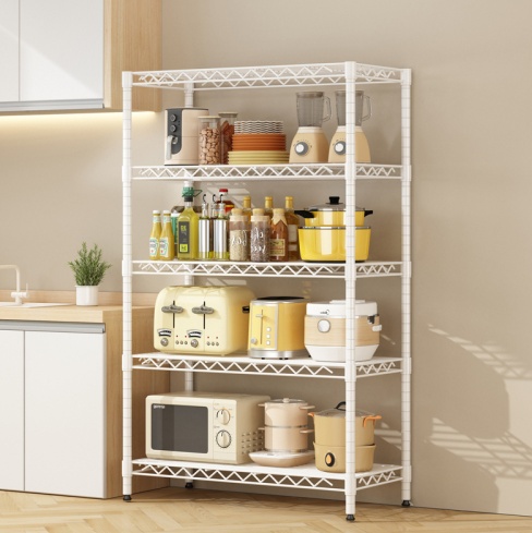 Wire Shelving Metal Storage Rack Adjustable Shelves, Standing Storage Shelf Units For Laundry Bathroom Kitchen Pantry ClosetWhite, 42L X 18W X 71H